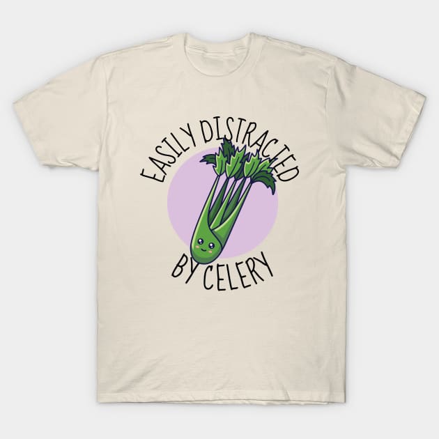 Easily Distracted By Celery Funny T-Shirt by DesignArchitect